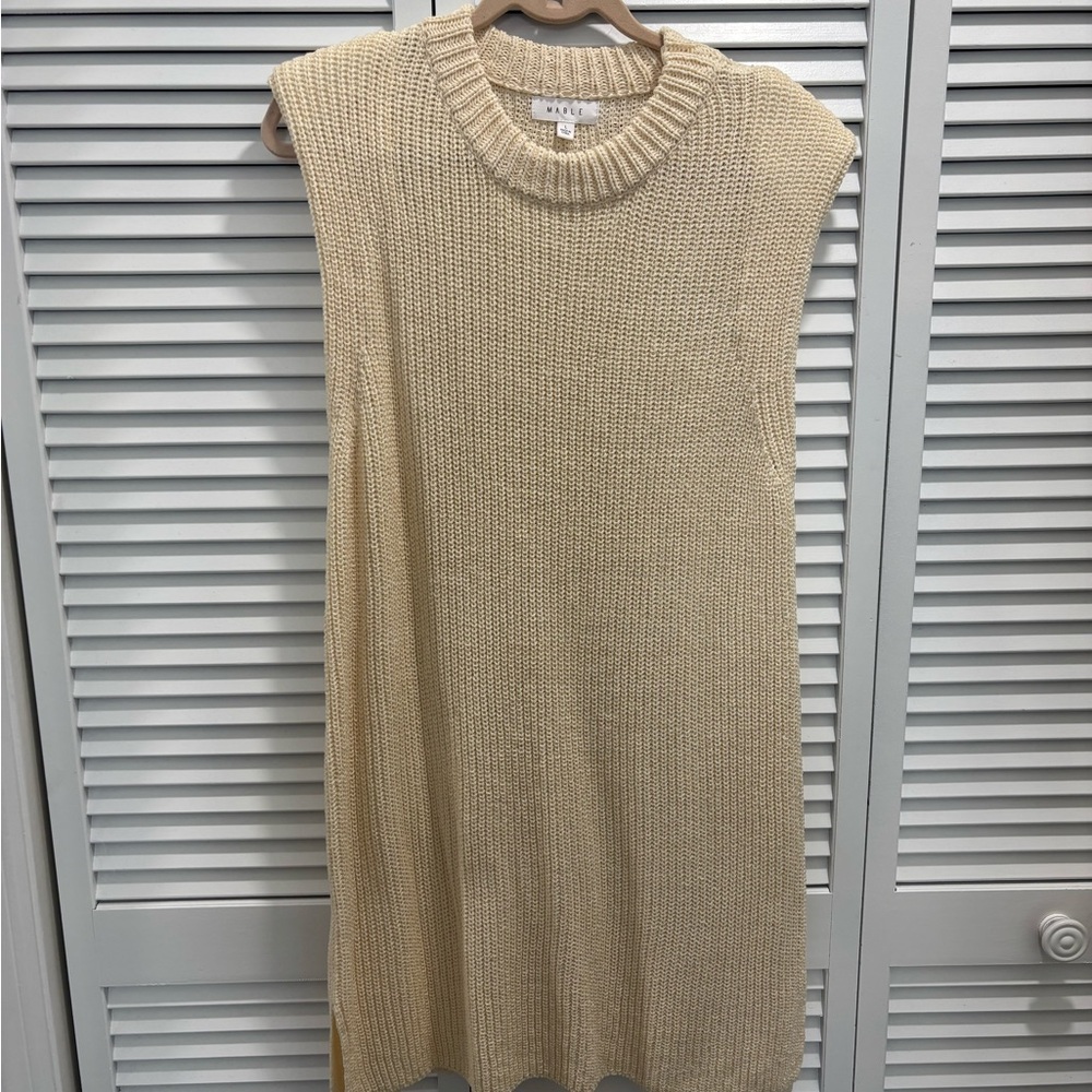 (NWOT) Beige Knit Sleeveless Dress